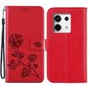 Тисненая кожаная книжка с рисунком розы для Xiaomi Redmi Note 13 Pro 5G, 13 Pro 4G, POCO X6 5G, M6 Pro 4G, кошелек, слоты для карт, чехол