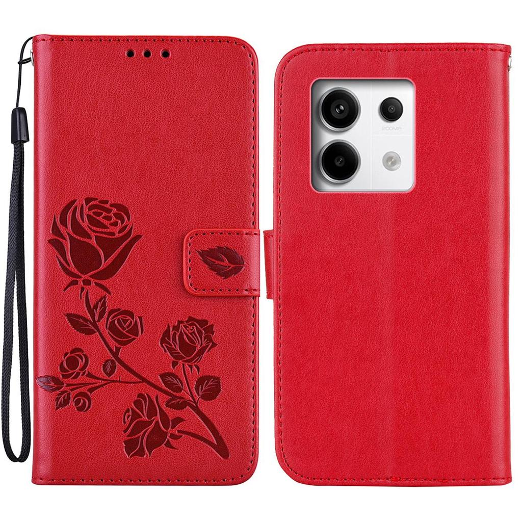 Тисненая кожаная книжка с рисунком розы для Xiaomi Redmi Note 13 Pro 5G, 13 Pro 4G, POCO X6 5G, M6 Pro 4G, кошелек, слоты для карт, чехол