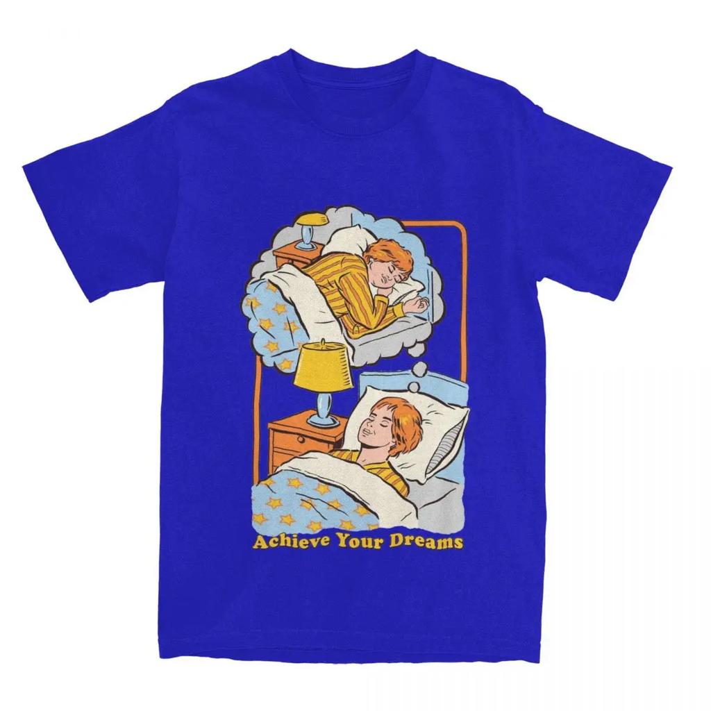 Мужчины Женщины Достигни своей мечты Смешная пародия Графическая футболка Одежда Повседневная Чистый хлопок Веселые шутки для сна Футболки Одежда Новая