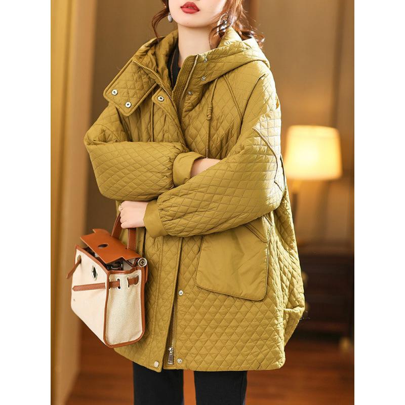 Women's Autumn and Winter Plus Size Thickened Velvet Hooded Outerwear Loose Thin Section Warm Jacket