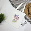 Cartoon Canvas Bag Women's Shoulder New Student Literary Printed Cloth Bag Handbag Simple Large-capacity Shopping Bag