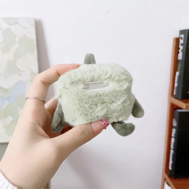 Милый мультяшный меховой чехол для наушников Airpods Pro 3 2 1 Air Pods Pro2 2-го 3-го поколения забавный пушистый плюшевый теплый чехол для женщин и девочек