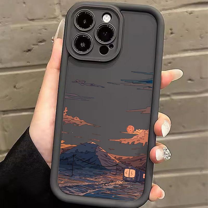 Закатный пик Персонализированный чехол для телефона iphone16pro Для iPhone 16 15 Pro Max 16E 14 13 12 11 16Plus Силиконовый мягкий чехол