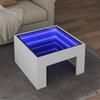 VidaXL Coffee Table with Infinity LED White 50x50x30 Cm, Side Table, Living Room Table, Side Table, End Table, Table 847602