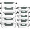 [10-Pack] Glass Meal Prep Containers W/ Lids, MCIRCO Food Storage Containers W/ Snap Locking Lids, Airtight Lunch Containers,