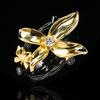 High End Light and Luxurious Style Super Flash Fairy Zircon Bow  Two Color Ring Ring for Women