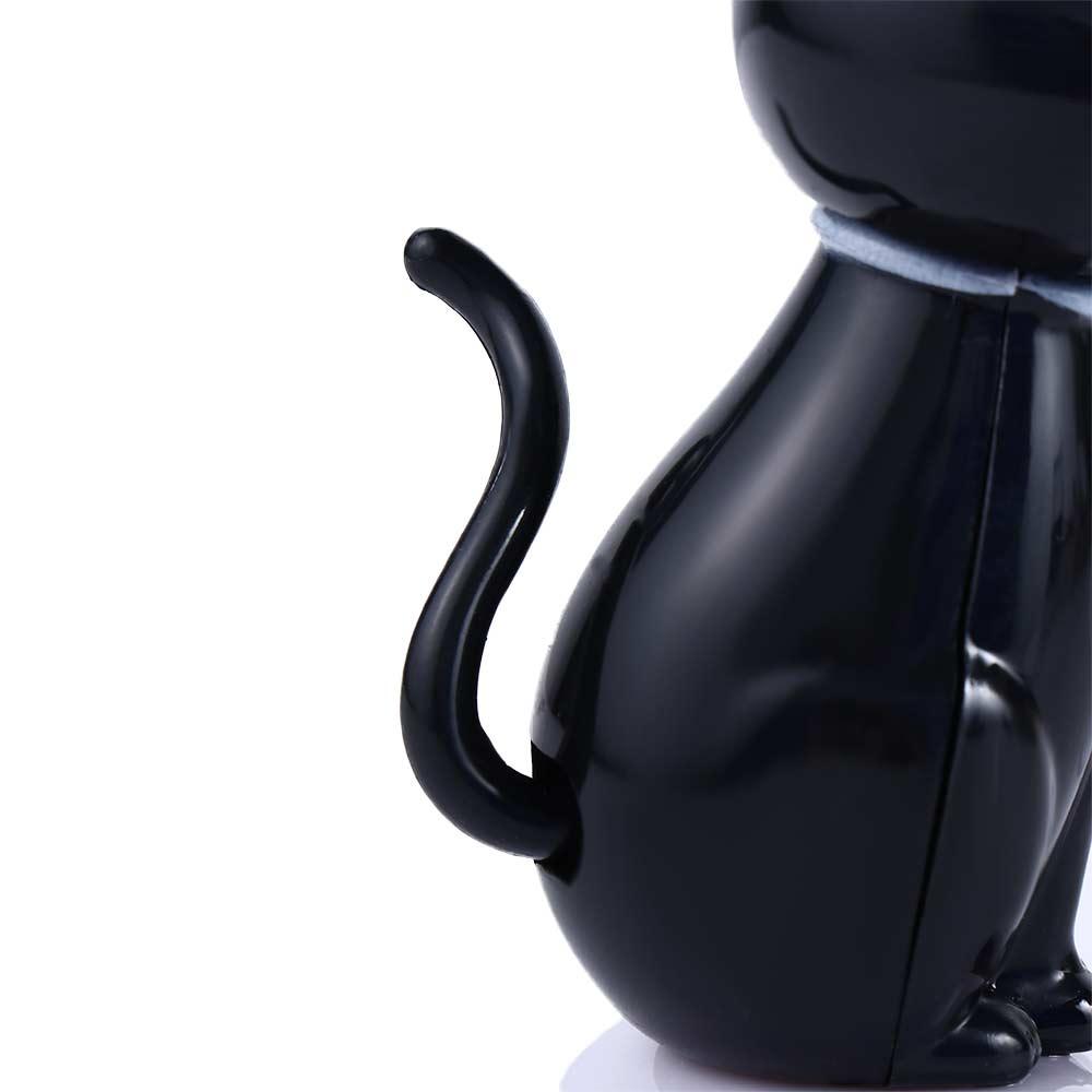 Black Eco Friendly Ornament Solar Toy Doll Dancing Cat Figure Shaking Head Cat Bobble Head Doll