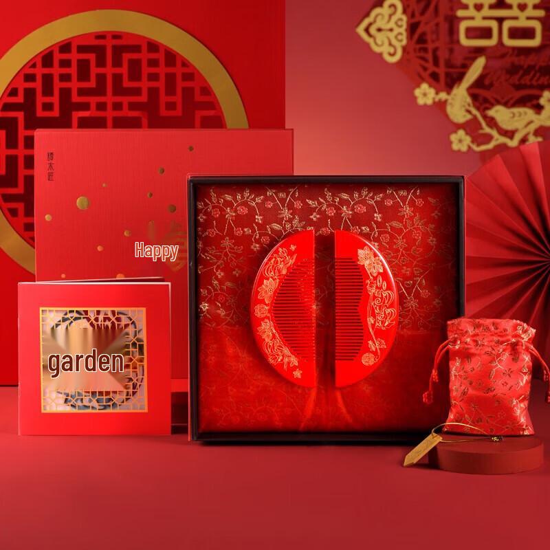 Коричневая деревянная расческа Mujiang, расписанная вручную лаковой росписью