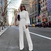 Autumn Women Jumpsuit Backless Elegant Fashion Slim Winter Turtleneck Solid Color One Piece Pants