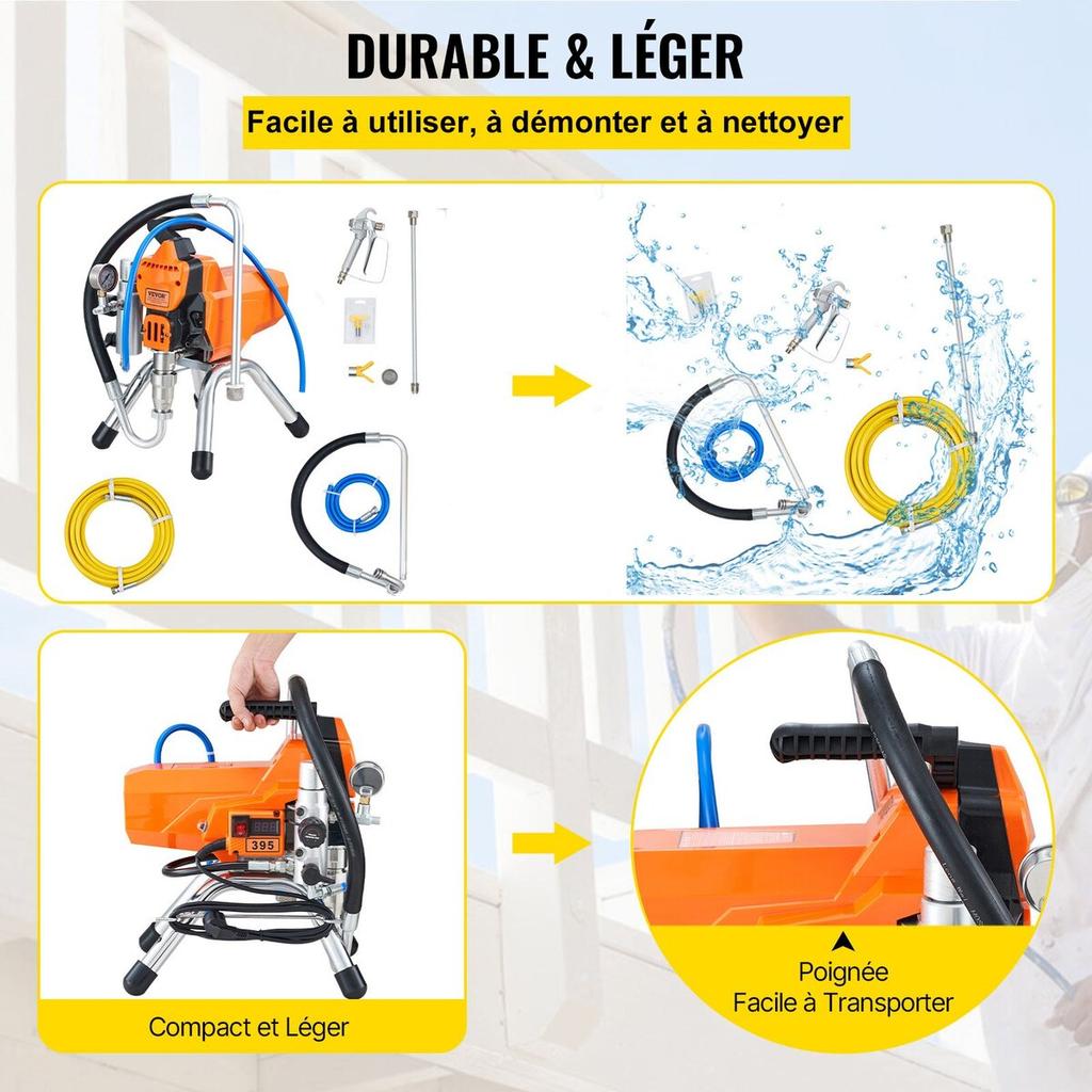 High Pressure Airless Sprayer Paint Spray Gun 2200W Paint Sprayer