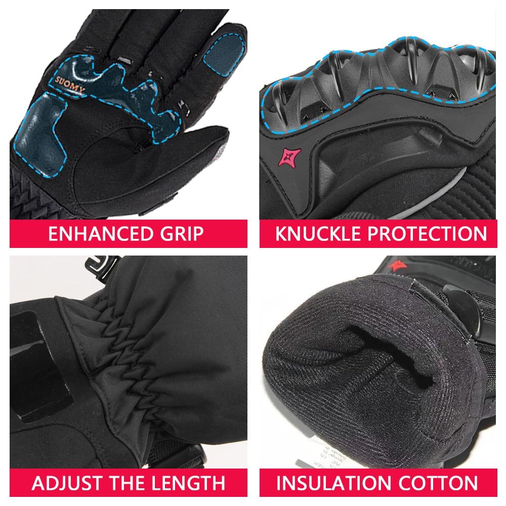 Мотоциклетные перчатки ветрозащитные водонепроницаемые Guantes Moto мужские перчатки для езды на мотоцикле сенсорный экран мото перчатки для мотокросса зимние