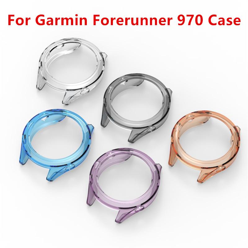 Для умных часов Garmin Forerunner 970 Чехол Защитный бампер ТПУ Мягкая полукрышка Защитная пленка для экрана