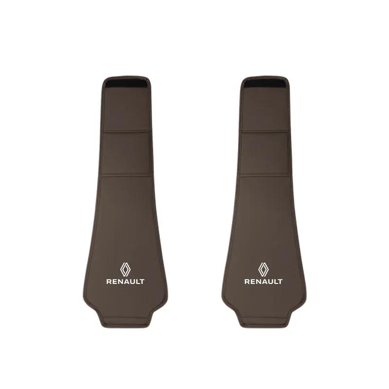 2026 Hot For Renault Interior Stickers For Renault Clio Koleos Megane Espace QM6 Kadjar Captur Scenic ZOE 2Pcs Quality Leather C Z111