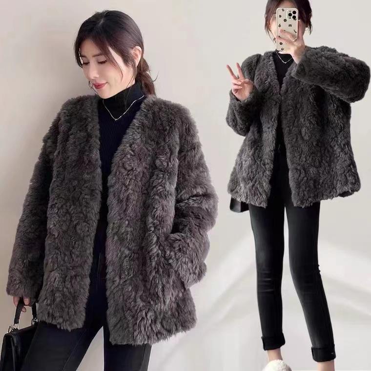 Модное пальто из овечьей шерсти высокого качества, женское, короткое, на осень и зиму, новое пальто с интегрированным искусственным мехом