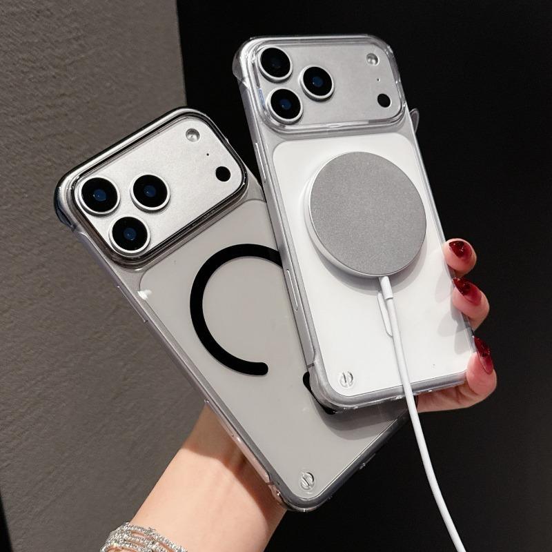 Оригинальный прозрачный магнитный чехол без рамки для iPhone 17 Air 16 15 14 Plus 13 12 11 Pro Max 17 Pro Для зарядки Magsafe