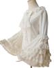 Lolita Blouse Princess Long Round Milky Lolita Ruffle Princess Perfect for Tea Gothic Gothic Blouse Shirt [cnstone] Shirt, Sleeves, Sleeves, Collar,