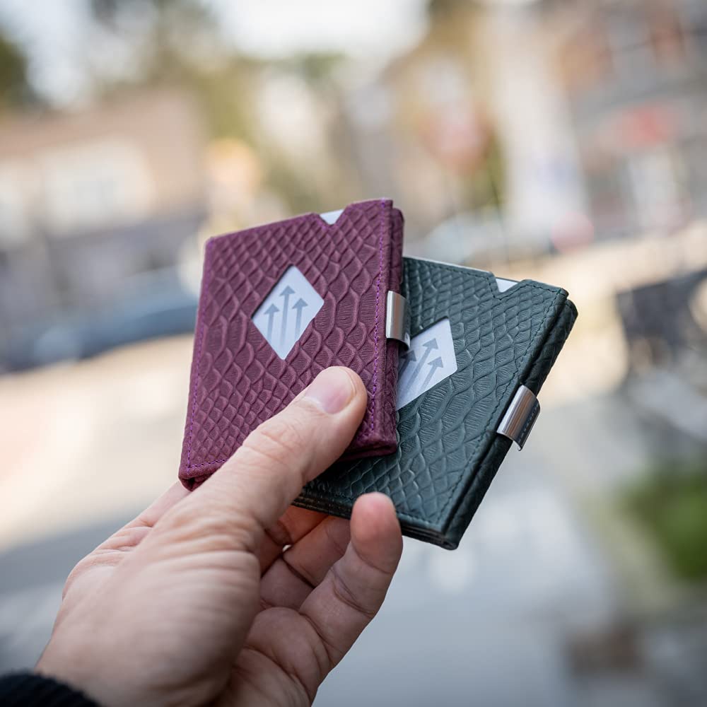 Eccentric Wallet EXD333 Genuine Leather Trifold Wallet Mini Wallet RFID Blocking Compact Mini Wallet Cowhide Leather Small Wallet Men Women [EXENTRI]