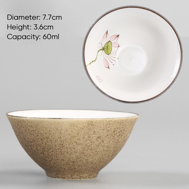 Расписанная вручную керамическая чашка для чая, фарфоровая чаша для чая, чашки для эспрессо, керамическая кружка для кофе, кружки для послеобеденного чая, кофейные чашки, 1 шт.