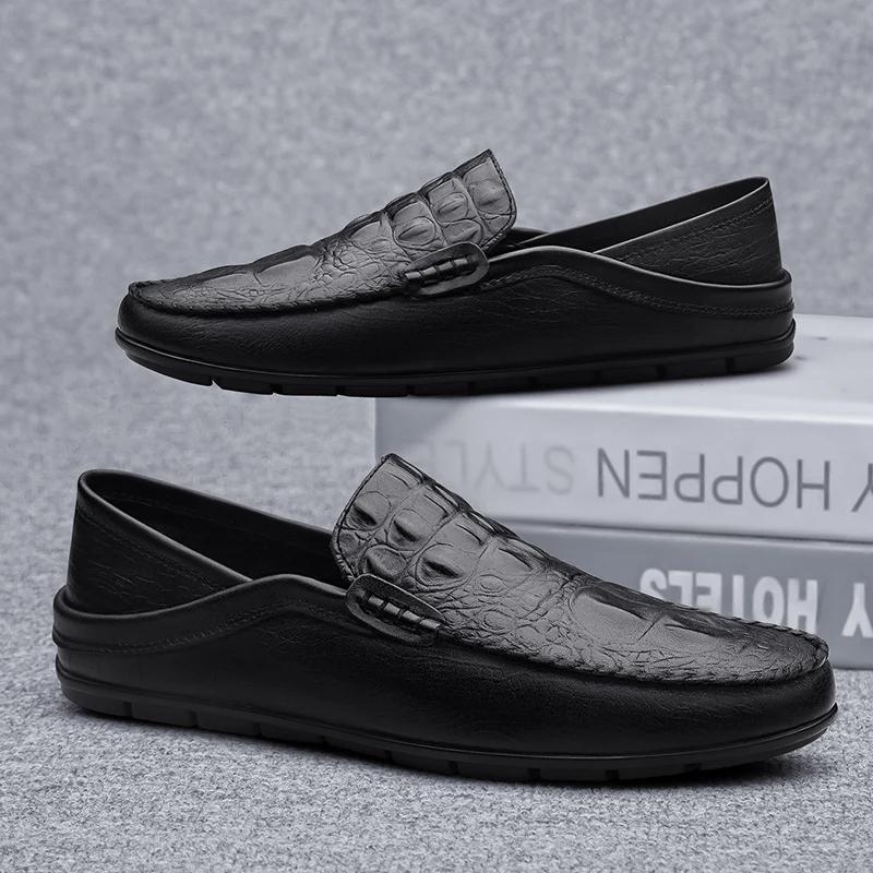 Men's Genuine Leather Shoes Soft Soled Men's Driving Shoes Classic Men's Business Casual Shoes New Style Men's Loafers Light