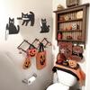Whimsical Black Cat Door Frame Decor 3pcs • Wooden Wall Art • Home Bedroom Decorative Sign