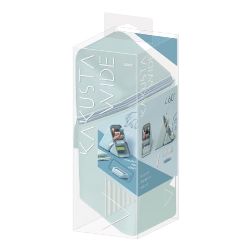 Sonic Pen Case Kakusta Portable Pen Stand Wide with Drawer Light Blue FD-2045-LB