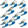 Best Answer Ratchet Type J-Hook Lashing Belt, Blue, Set of 10, Breaking Load 4t, Belt Width: 1m (Fixed Side) / 7m (Reel), for Transporting Loads, Prev