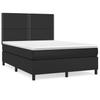 Box Spring Bed with Mattress Black 140 x 200 cm Faux Leather