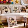 4 Pcs Moon Lantern Flowers Single-Sided Printed Pillowcase Cushion Cover,Suitable For Living Room,Bedroom,Car Decoration