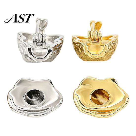 Creative Lapel Pin Peanut/Calla Shaped Flower Insert Brooch, DIY Wearable Bouquet Holder Copper Safety Brooch Clip, Metal Vase for Women Vintage Style
