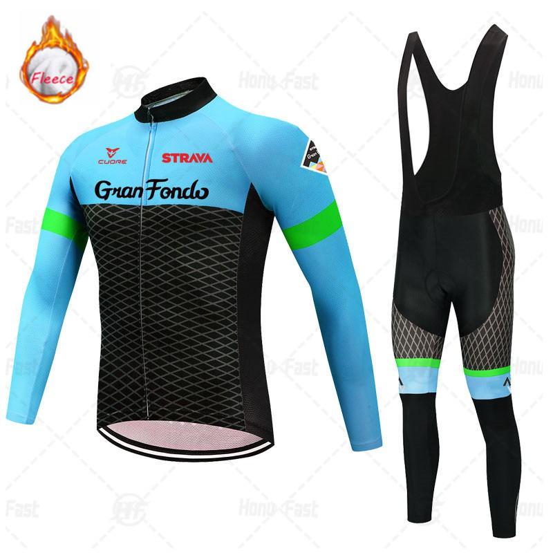 Mens Winter Cycling Jersey Long Sleeve Thermal Fleece Bike Top Road MTB Ride