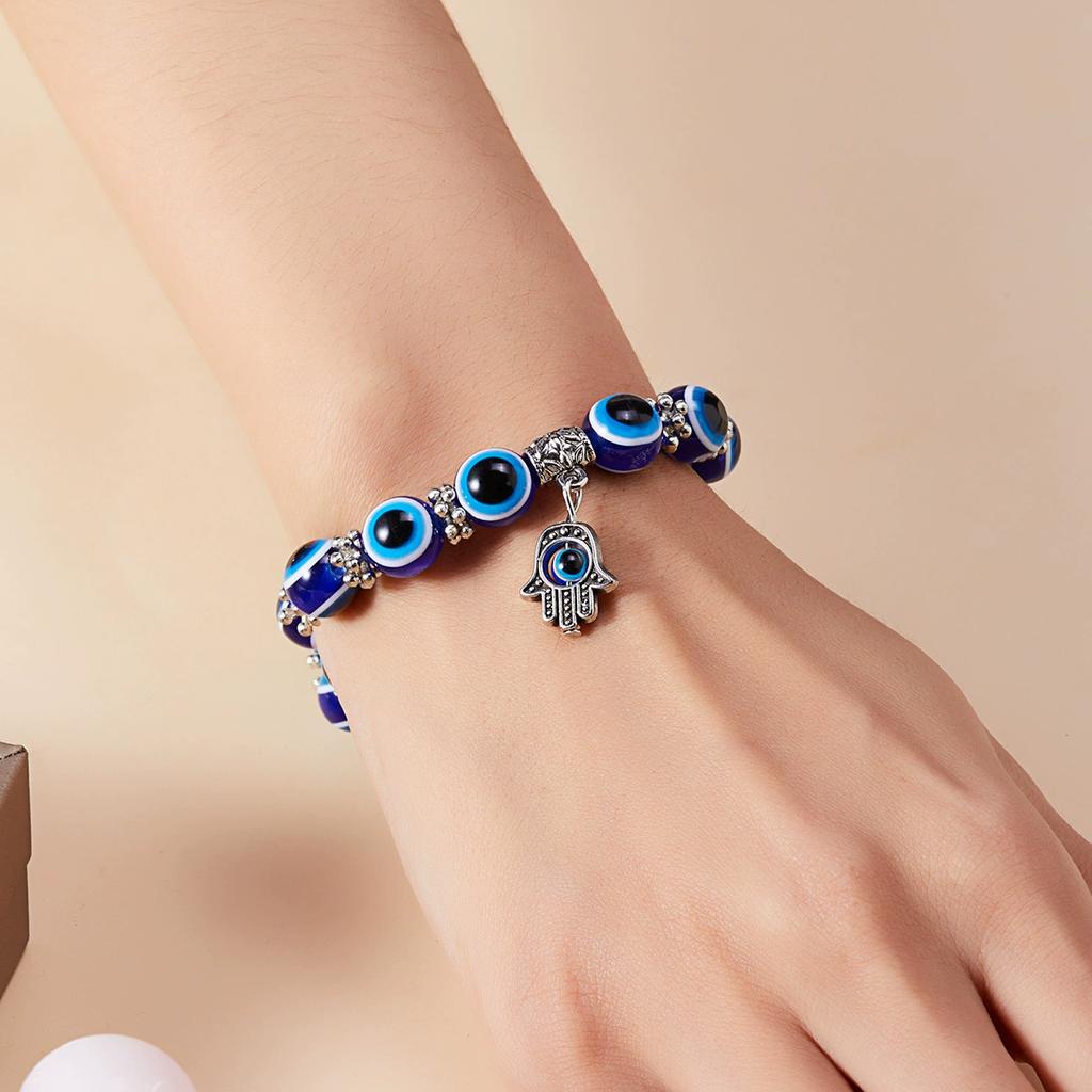 Lucky турецкие синие браслеты с бусинами от сглаза для женщин, ручная бабочка, слон, черепаха, сова, кулон в виде животного, браслет на щиколотке, ювелирные изделия