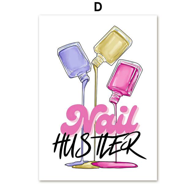 Маникюрный салон, модный макияж, настенная живопись на холсте, плакаты на скандинавскую тему и принты, настенные панно для декора гостиной, без рамки