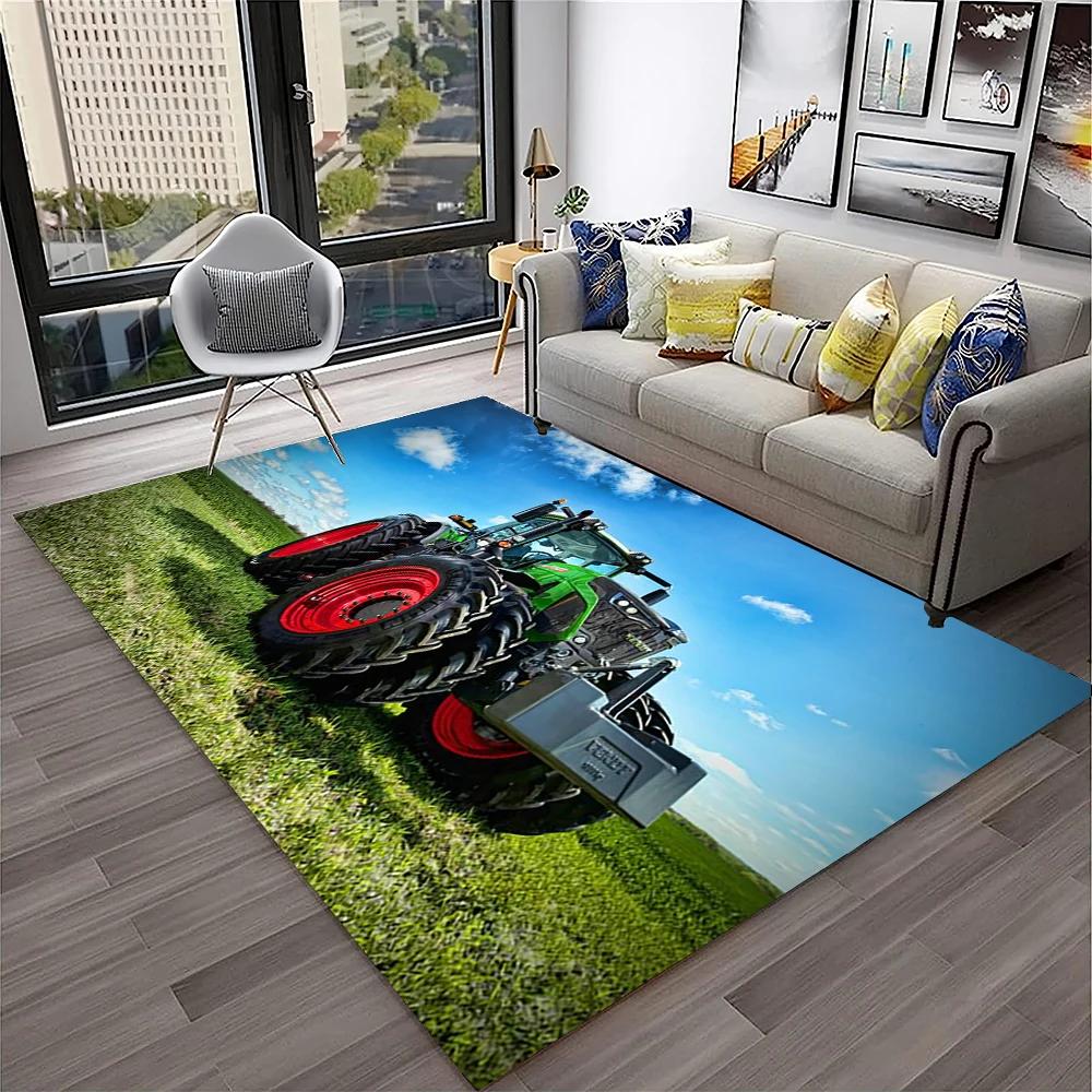 3D Retro Car Tractor Truck Series Carpet Rug for Home Living Room Bedroom Sofa Doormat Decor,Child Area Rug Non-slip Floor Mat