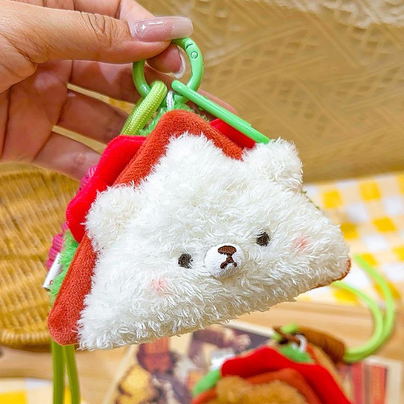Милый плюшевый брелок-сэндвич с прочной веревкой для аксессуаров для сумки, подарки