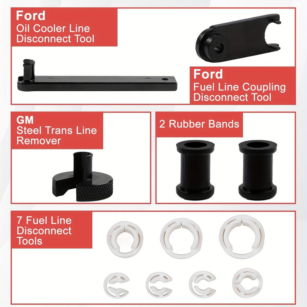 25pcs Quick Disconnect Tool Set - Color-Coded, Durable Automotive Line Disconnect Kit for A/C, Fuel & Transmission Systems with Storage Case