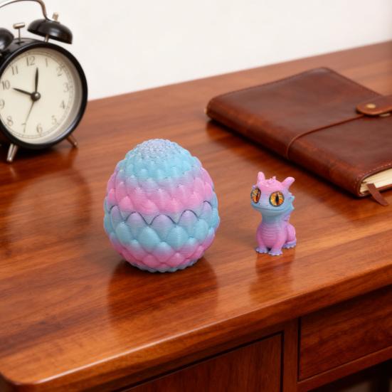 3D Printed Dragon Egg Figurine Mini Dragon Egg Statue Miniature Dragon Egg with Dragon Inside Desktop Decoration Ornament