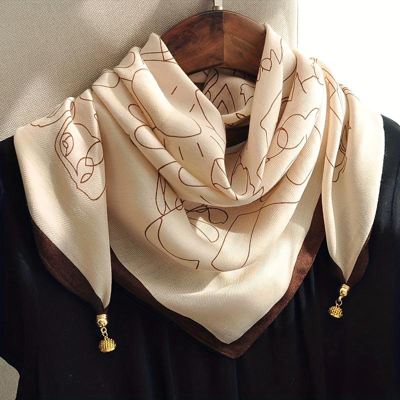 Unisex Cotton Linen Square Scarf - Soft, Breathable, Windproof, and Decorative Jacquard Woven Fashion