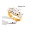Yori White Colorful Shiny Cubic Zirconium Metal Geometric Creative Ring Women Daily Fashion Jewelry Accessories Gift