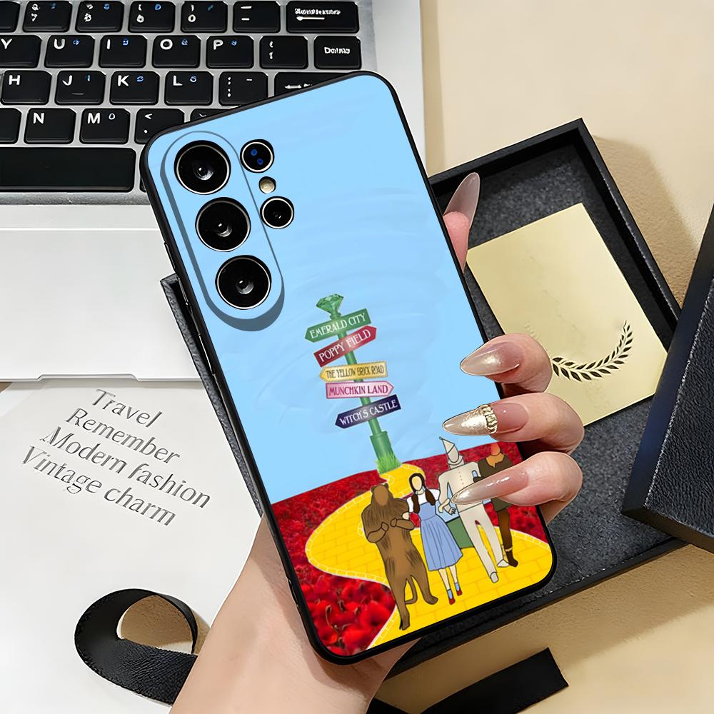 Чехол для телефона W-Wizard Of O-OZ для Samsung S26 S25 S24 FE S23 S22 S21 Plus S20 Ultra Note20Ultra Черный Мягкий