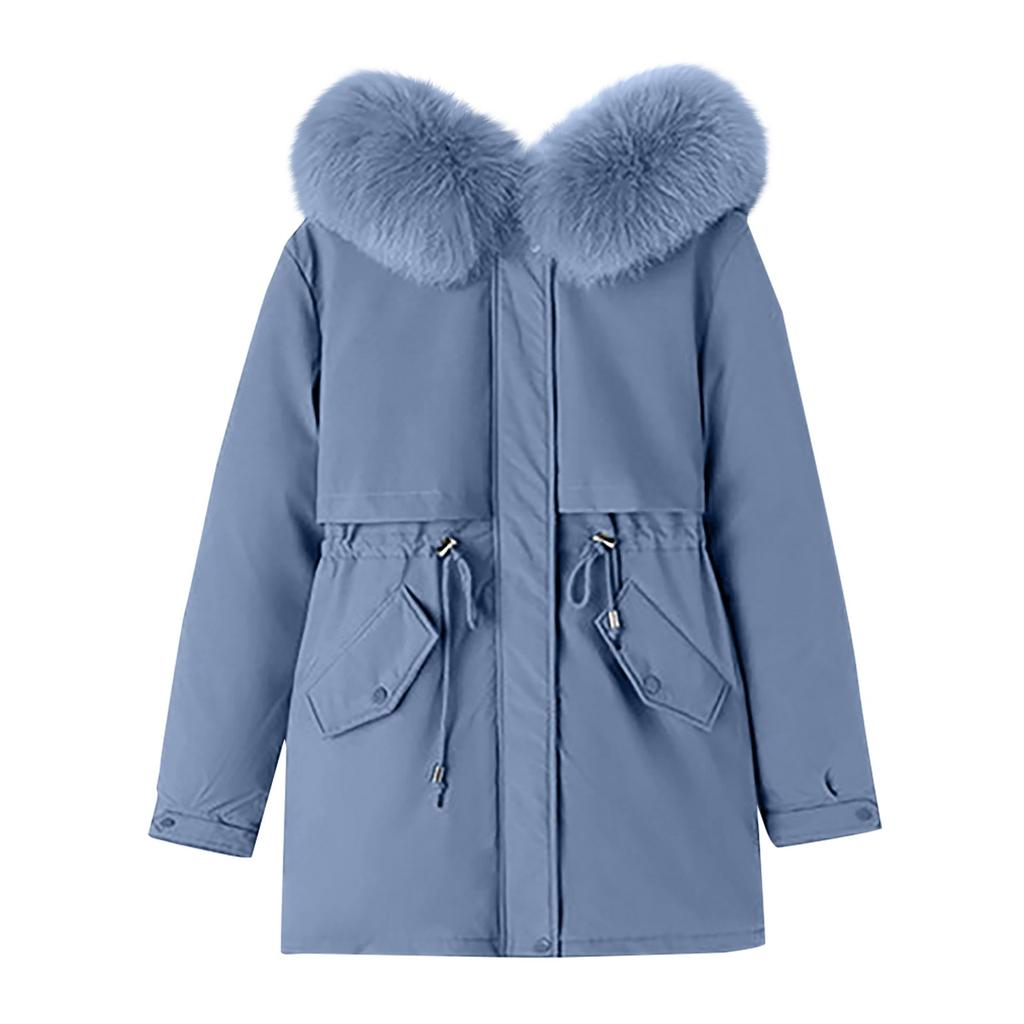 Женская повседневная теплая универсальная куртка из утолщенного хлопка с большим воротником