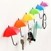 Adhesive Bathroom Wall Sticker Kitchen Decor Hook Creative Umbrella Shape Key Hanger Cute Bag Holder Living Room Home Decoration