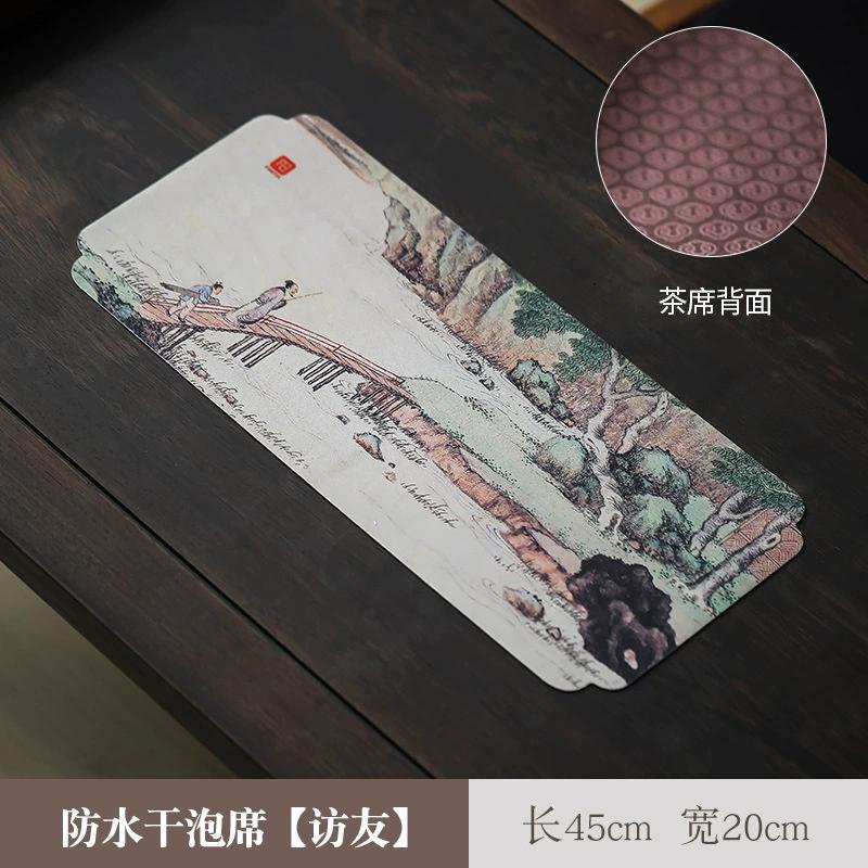 Китайский стиль Китайское чайное полотенце Скатерть Коврик Древняя живопись Водонепроницаемый Впитывающий Стол Чайная ткань Аксессуары для чайного набора Новый