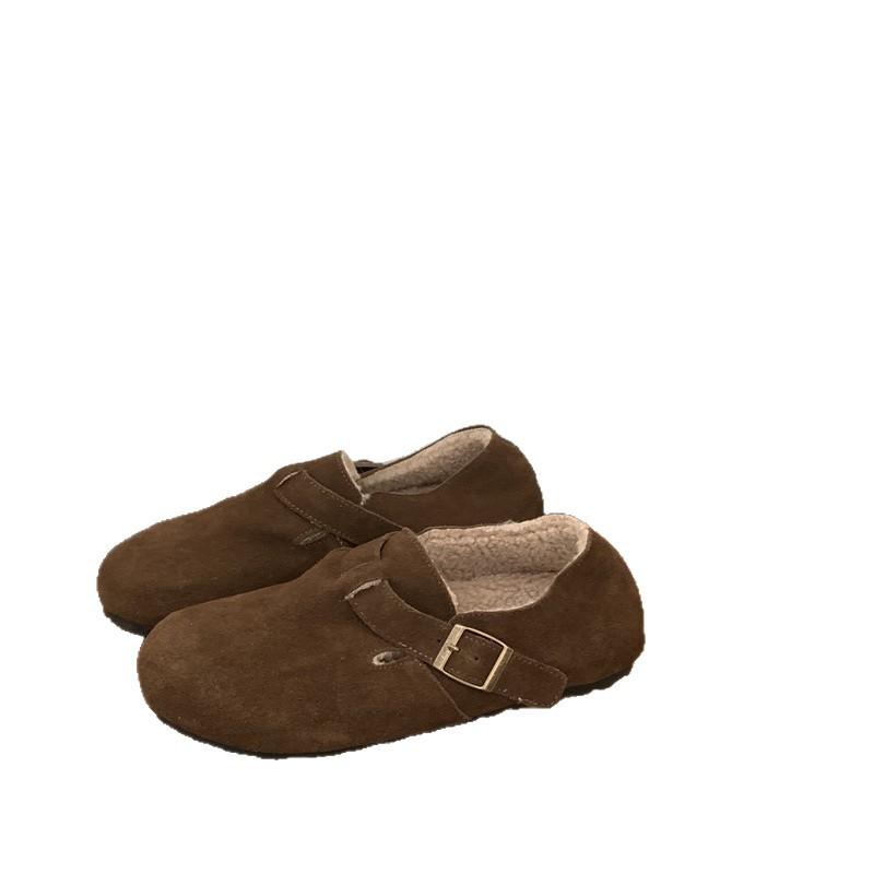 Женские осенние новые полушлепанцы с толстой подошвой 3 см, с закрытым носком, в стиле мори, ретро, ленивые, мягкие, уродливо-милые туфли