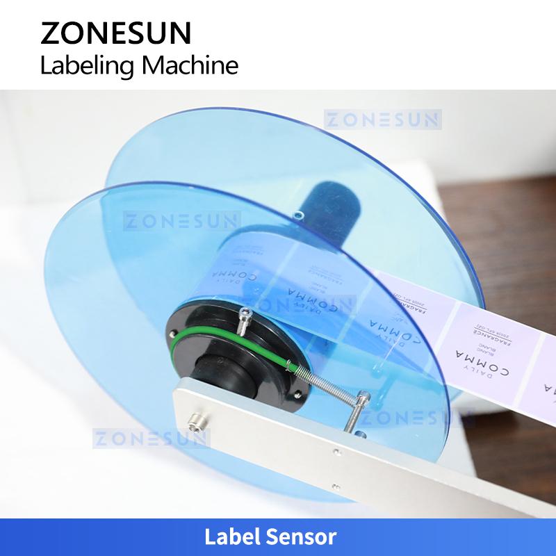 ZONESUN Полуавтоматическая машина для этикетирования круглых бутылок ZS-LT50