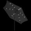 Solar Powered LED Umbrella with Steel Pole 300 cm Anthracite