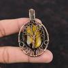 Tree Of Life Tiger's Eye Pendant Copper Wire Wrapped Pendant Tree Of Life Jewelry Handmade Gemstone Pendant Copper Wire Jewelry Gift For Mom