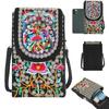 Yogodlns Новая женская сумка с вышивкой в ​​этническом стиле, сумка для мобильного телефона, парусиновая сумка с клапаном, сумка через плечо, двухслойный нулевой кошелек