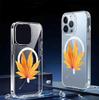 Магнитный прозрачный чехол с полным покрытием «Кленовый лист» для iPhone 15/16/17 Pro Max