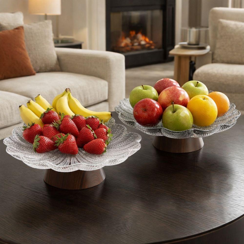 Large Capacity Pedestal Fruit Bowl Plastic Fruit Display Stand Elegant Dried Fruit Plate  Candy