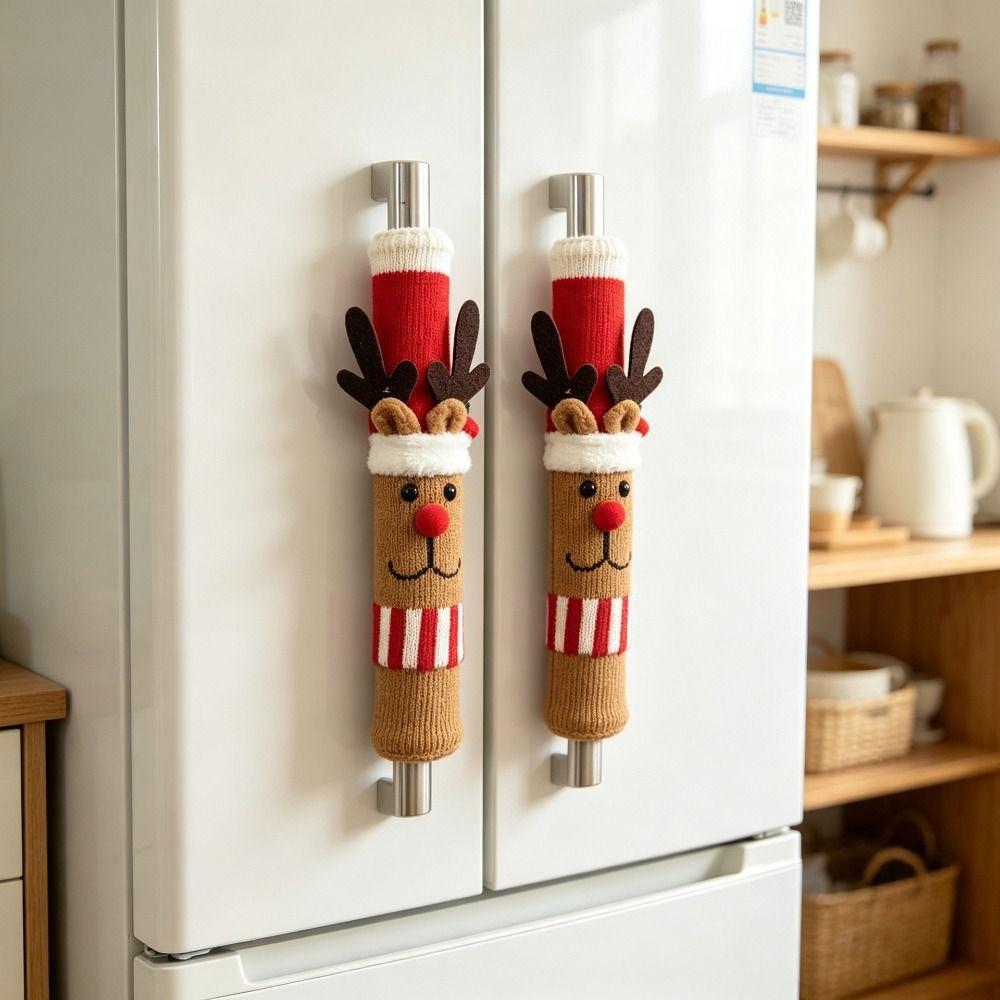 Cartoon Christmas Refrigerator Handle Cover Fridge Handle Protector for Fridge Oven Dishwasher
